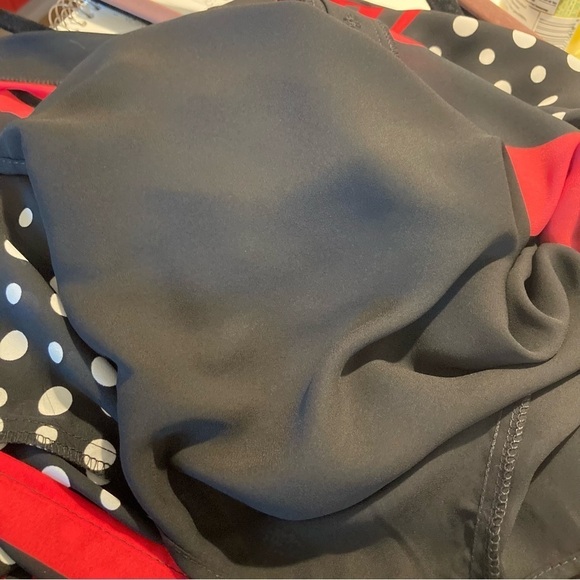 JOSEPH RIBKOFF Sz 10 Polka Dot Red Stripe Square Front Bow Lined Midi Dress - Picture 13 of 13